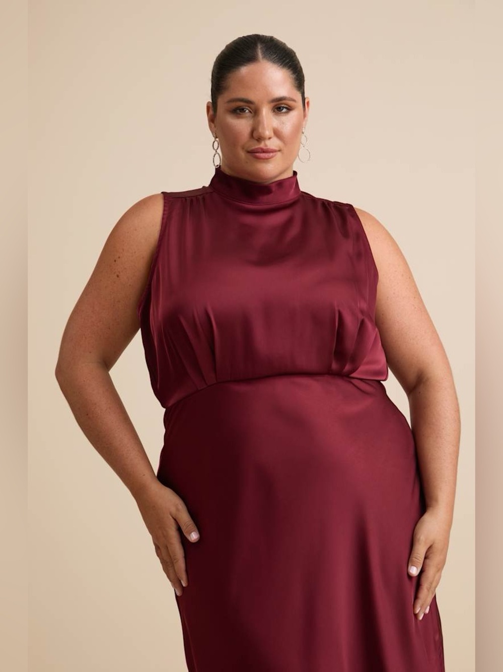 Lulus Classic Elegance Wine Satin Maxi Dress - Picture 6 of 11